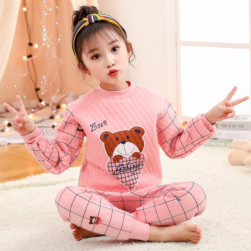 

Детский зимний стеганый трехслойный теплый комплект нижнего белья с полуворотником 120cm