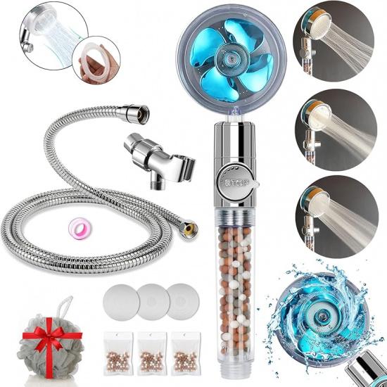 Hydro Jet High Pressure Shower Head Handheld Filtered Shower Head with Filter Beads Turbocharged Shower Head Kit with Replacement Hose/Bracket/Bead