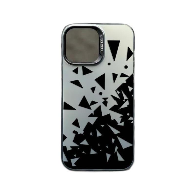 The Broken Pattern Is Suitable for Apple 15 Mobile Phone Case, Colored Silver 14promax, New Creative 13pro Hard Xsmax Tide.
