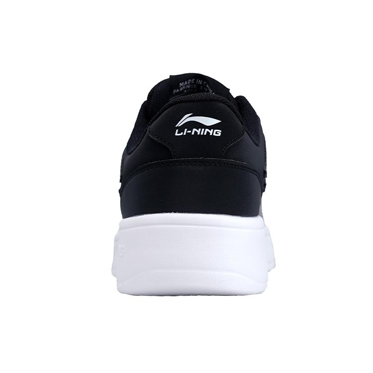 Li Ning Synthetic Leather Slip Resistant Abrasion Resistant Low Top Skateboard Shoes Men's Black White AGCP335-8