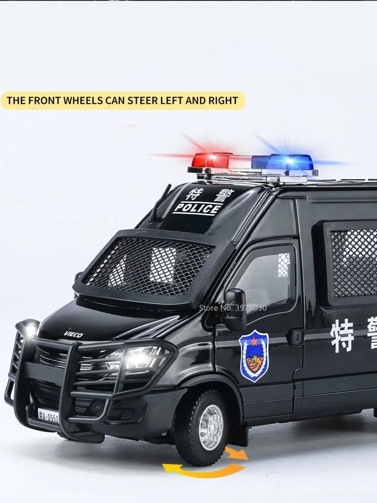 1/24 Alloy Diecast Police Car Miniature Models Toys High Simulation Models with Sound Light Collection Toy for Boy Birthday Gift