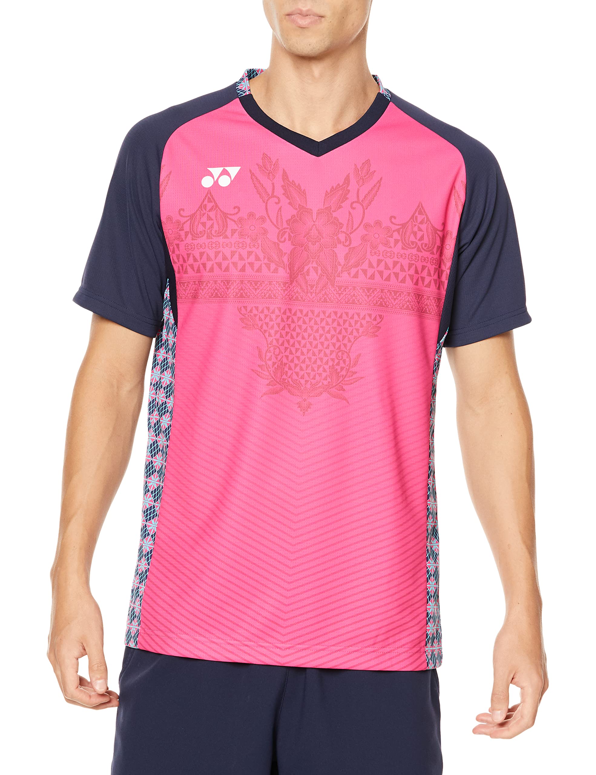 

Yonex Short Sleeve Game Shirt Rose Pink Medium Men s (Fit Style), (123),