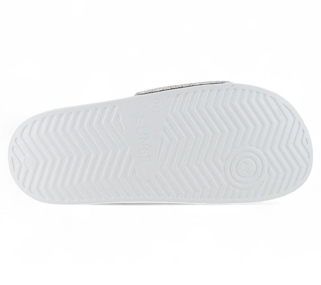 SUN68 Slippers LOGO STRASS - Damen Sandalen Pantoletten Slides Badesandalen X35205-01 ORIGINAL