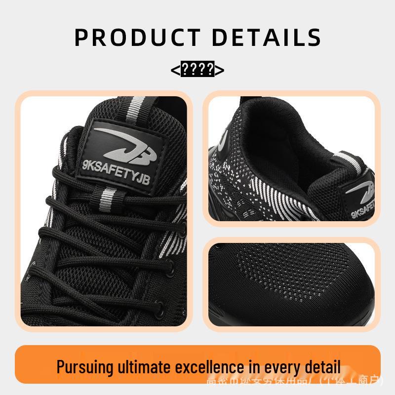 Flyknit Wear-Resistant Steel Toe Work Shoes - Men's Anti-Smash, Anti-Puncture, Soft Sole, Comfortable