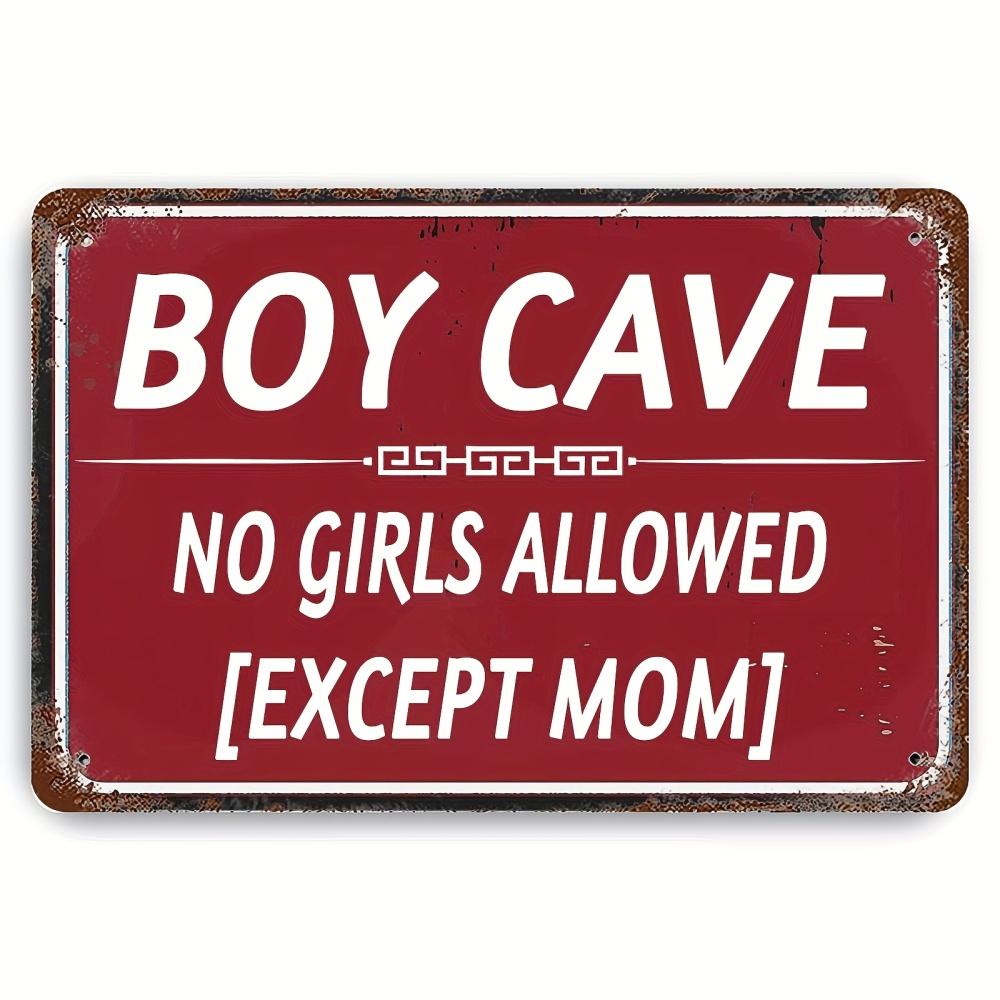 

Funny Boy Cave No Girls Allowed Except Mom Metal Tin Sign 20x30cm（7.8x11.8inch）