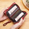 2025 Women's Retro Oil Wax Leather Accordion Wallet - Multi-Card Slot, Zipper, Short Style