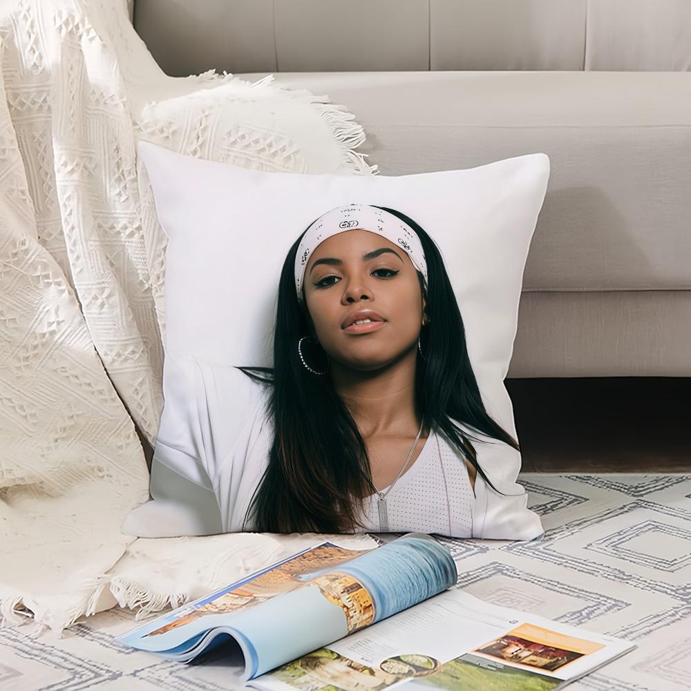 American singer A-Aaliyah  Pillow Case Office Cushions Suitable For Sofa Car Bedroom Decorative Cushion Cover 12x12Inch