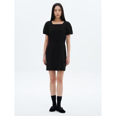 Mini Short-Sleeve Dress Black