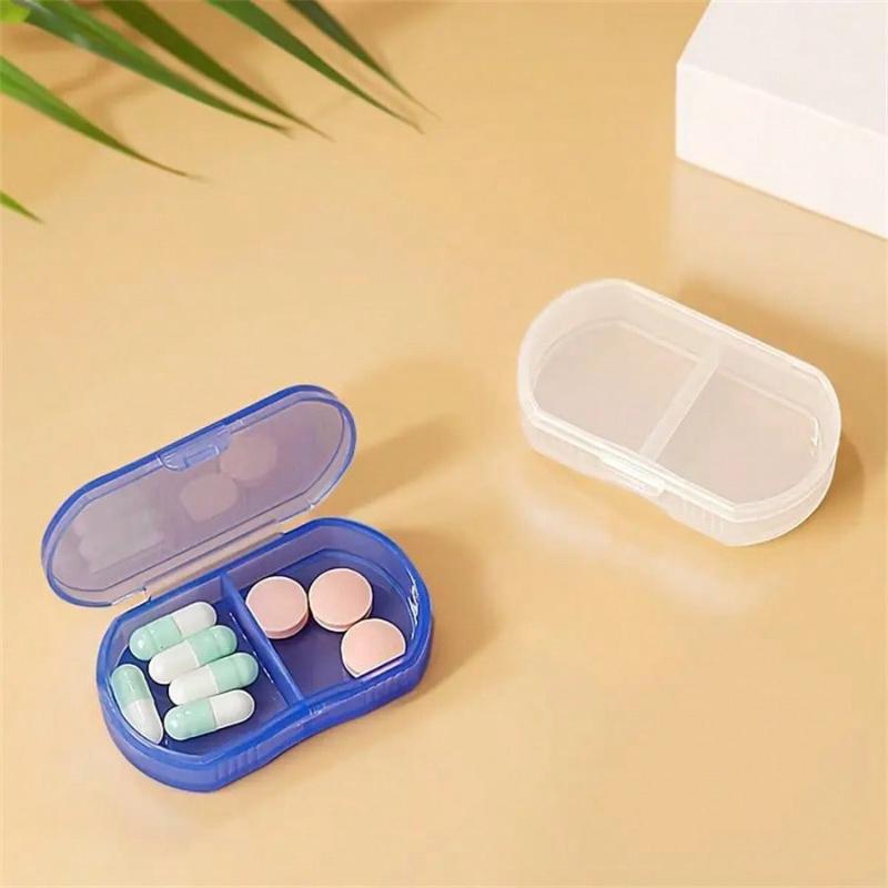 1pc Portable Pocket Pill Case, 2-Compartment Super Compact Plastic Organizer Box For Storing Medicines, Daily Medication & Travel