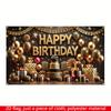 1Pcs Black Golden Balloons Birthday Celebration Decoration Background Birthday Backdrop Decorations For Photo Studio Booth Party