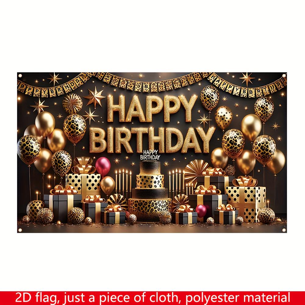 1Pcs Black Golden Balloons Birthday Celebration Decoration Background Birthday Backdrop Decorations For Photo Studio Booth Party