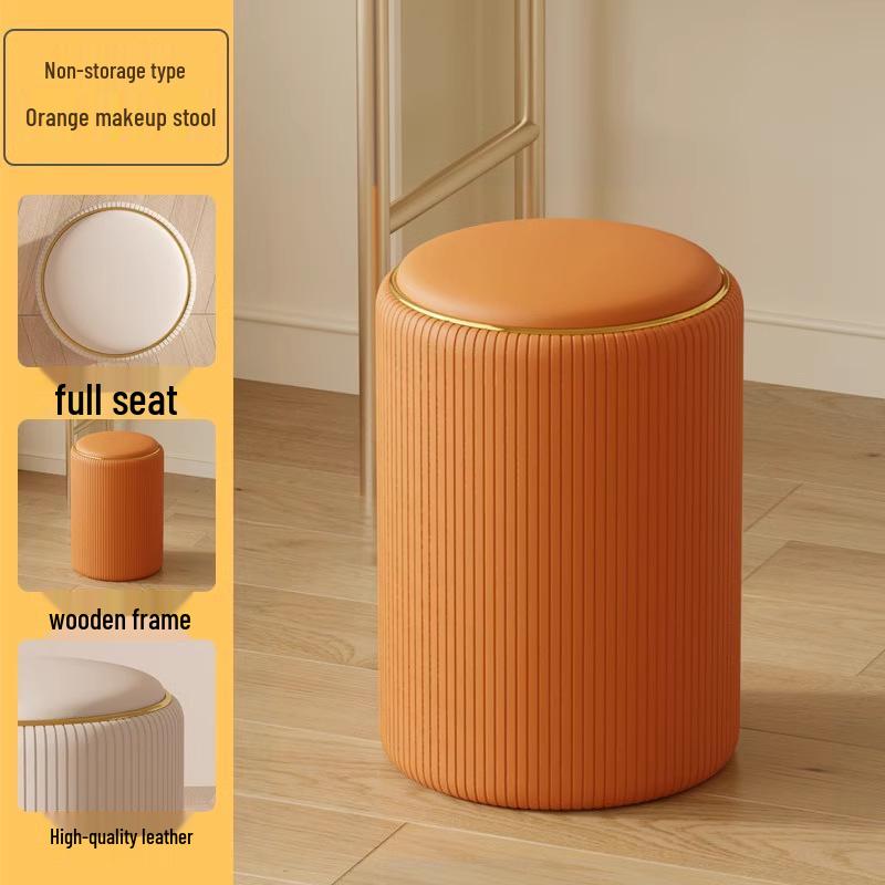 Wysyłka tego samego dnia Solidny drewniany stołek pod umywalkę, Kompaktowe siedzisko do makijażu i manicure, Oszczędzające miejsce krzesło do makijażu