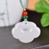 Tianshan Jade Cloud Lock Pendant: Xinjiang Golden Silk & White Jade Ruyi Amulet for Men and Women