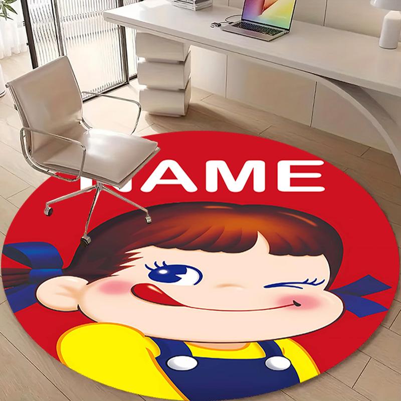 Personalized M-Milky Round Chair Office Rug - Perfect for Mat, Office Chair & More - Ideal Gift for Birthdays and Holidays