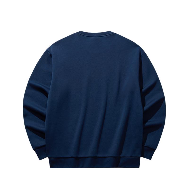 ANTA Micro Fleece Crew Neck Sweatshirt Navy Blue Men Unisex 952548702-7