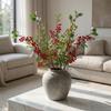 Green Leaves Artificial Foam Berries Branch Faux Good Luck Fruits Plastic Simulation Fruit Tree Luxury Elegant Fake Plants