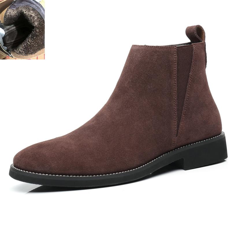 Fashion Fashion Chelsea Boots Men Pointed Comfortable ZIP Dress Boots Men Slip On Cheap 2024 New Men's Suede Shoes Zapatos Hombre Casual