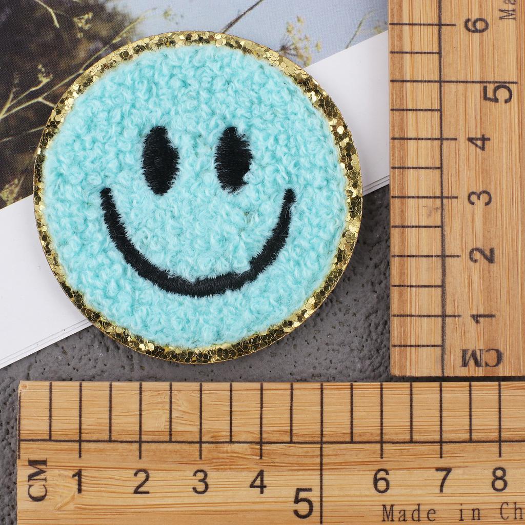 Mixed Color English Alphabet Embroidery Cloth Sticker Digital Towel Embroidery Computer Embroidery Stamp Clothes Smiley Face Patch Sticker