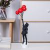 Resin Cartoon Girl Figurine Flying Love Balloon Girl Sculpture Ornaments Abstract Modern Home Desktop Study Office Decor Gift