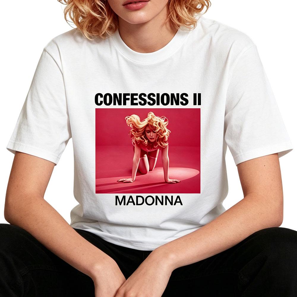 MADONNAA CONFESSIONS II PRIDE TEE O-neck Short Sleeve Cotton Female T-shirt Casual Summer Unisex Streetwear Graphic Print Merch
