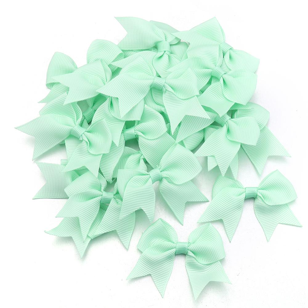 20pcs 4x6cm Satin Ribbon Bows Colorful Swallowtail Bow Flower For DIY Handmade Wedding Party Clothing Headwear Gifts Decoration 4x6cm светло-зеленый