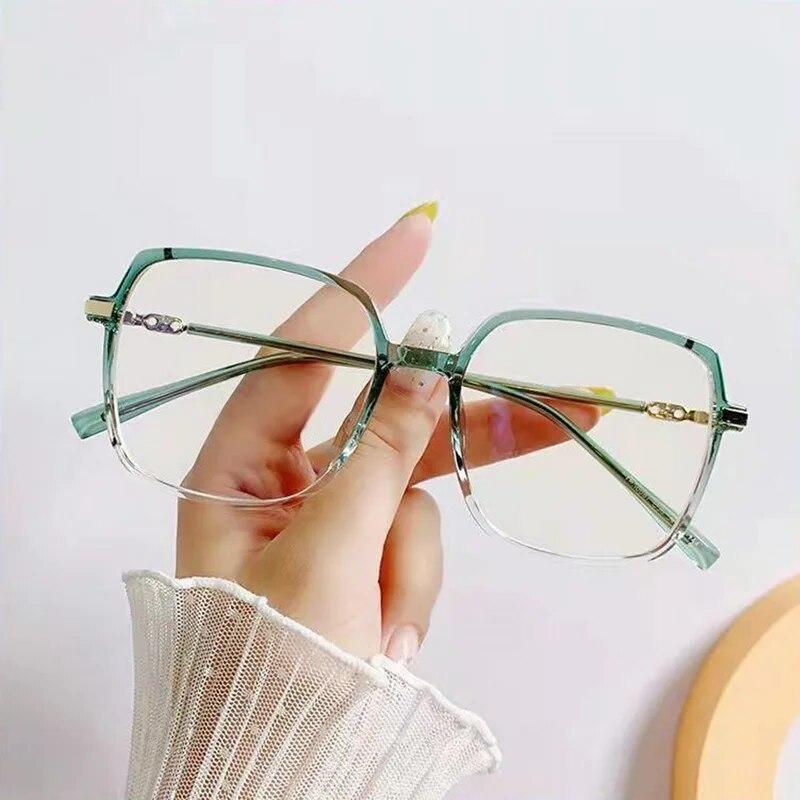 

Новые прозрачные очки с защитой от синего света, большая квадратная оправа, очки для компьютерного чтения, декоративные очки для женщин и мужчин