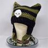 Y2K Anime Ear Cap Windproof Hat Female Beanie Headwear Handcrochet Pullover Hat