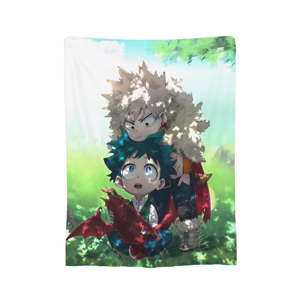Bakudeku My Hero Academia Anime Blanket Fleece Spring Autumn Breathable Ultra-Soft Throw Blankets for Bed Bedroom Rug Piece