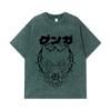 275 GSM Washed T-shirts 100% Cotton Pokemon V10 Gengar Print Unisex Heavy Cotton T Shirt