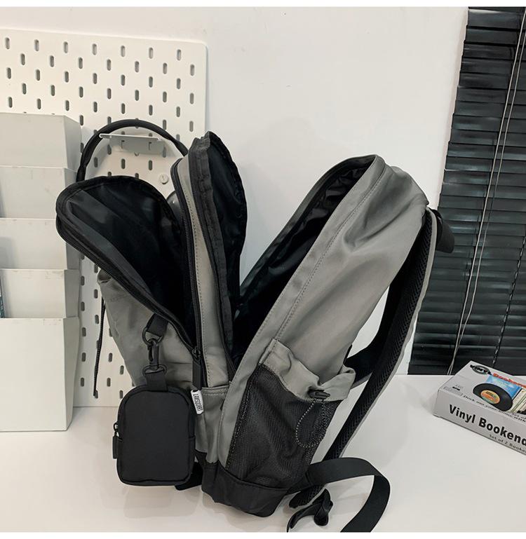 Herren College-Stil Rucksack mit Kordelzug und großem Fassungsvermögen - Sportliche Campus-Computer-Umhängetasche