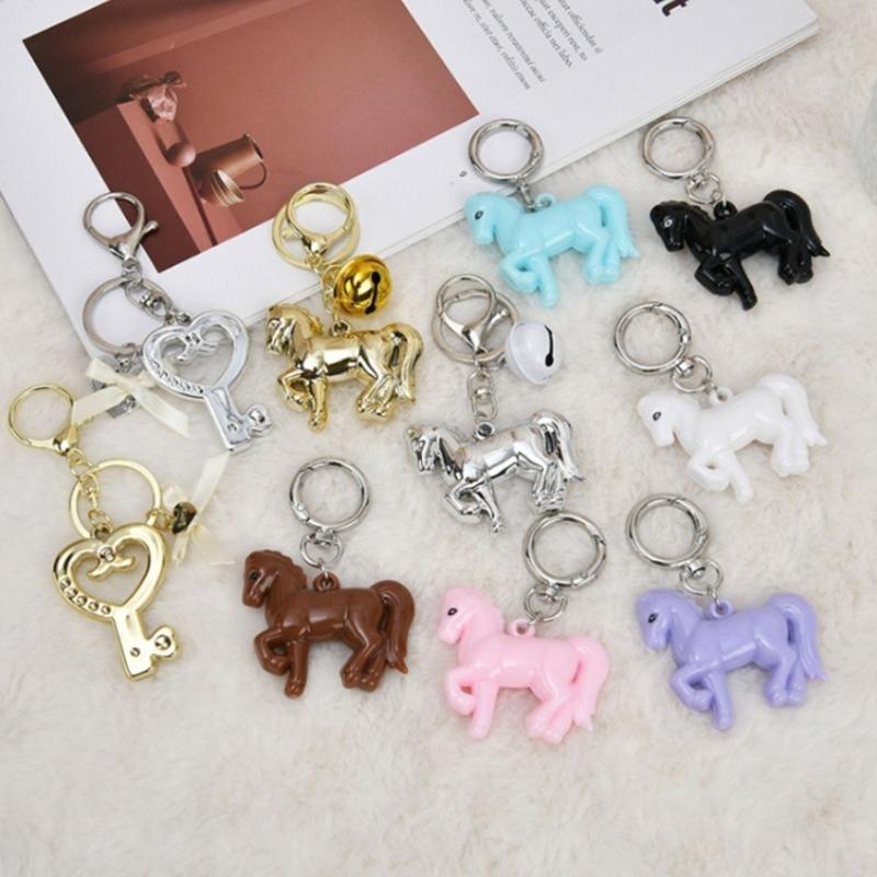Exquisite 3D Horse Keychain Crafted from Sturdy Acrylic with Lifelike Details for Bag Decors Key Holder Lightweight Portable Gift