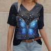 vintage women floral print t shirt short sleeve v neck tops comfortable t-shirts