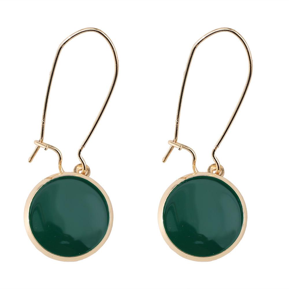 

Элегантные винтажные зеленые круглые серьги-подвески из цинкового сплава с иглой из нержавеющей стали