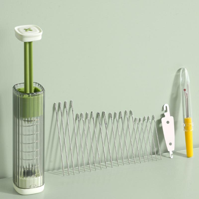 Magnetic Pressing Needle Box Plastic Multi-Functional Sewing Storage Tube Portable Sewing Tool Home Sewing Set Space-Saving