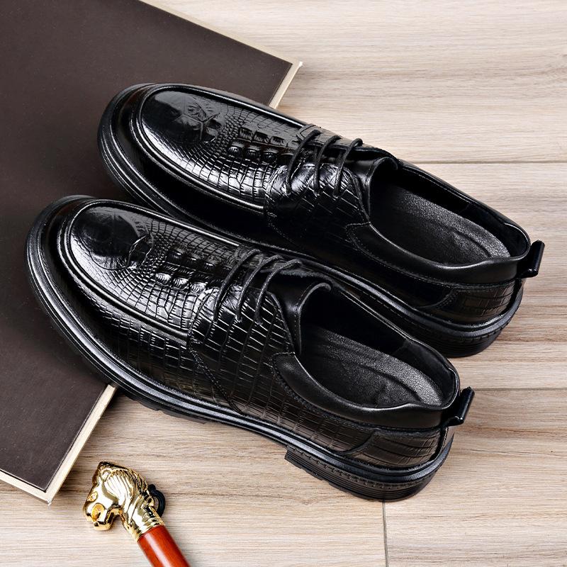 Low-top leather shoes men's cowhide British dress casual men's soft-soled wedding groom leather shoes 2025