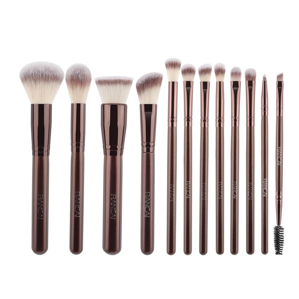7-teiliges doppelseitiges Make-up-Pinselset: Puder-, Rouge-, Einziehbare-, Kontur-, Foundationpinsel.