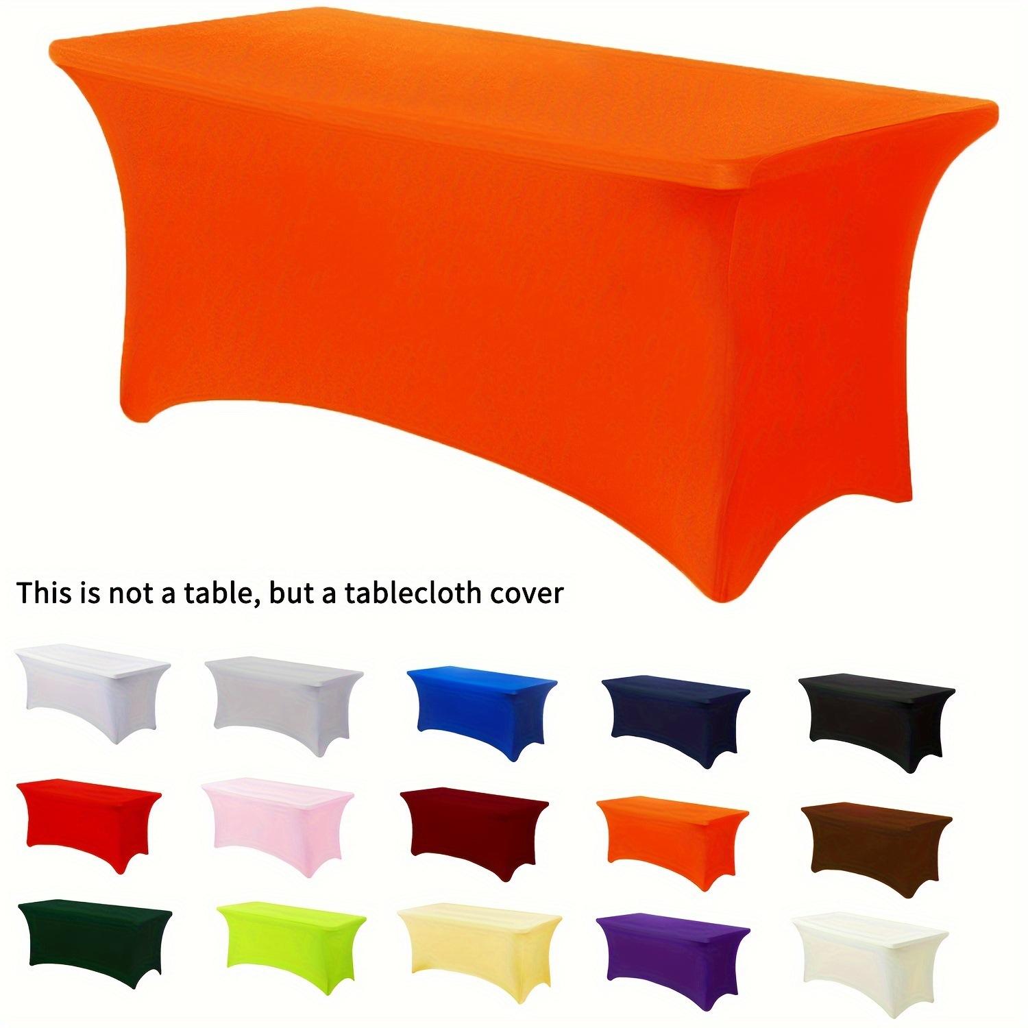 

Black Solid Colour Thickened Rectangle Tablecloth Elastic Table Cover for Hotel Restaurant Wedding Banquet Decoration 4FT