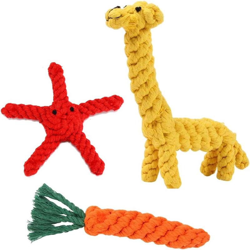 Puppy Teething Toys Indestructible Dog Toys  Giraffe Carrot Dog Toy Tough Dog Rope Toy for Boredom Small Middle Dog