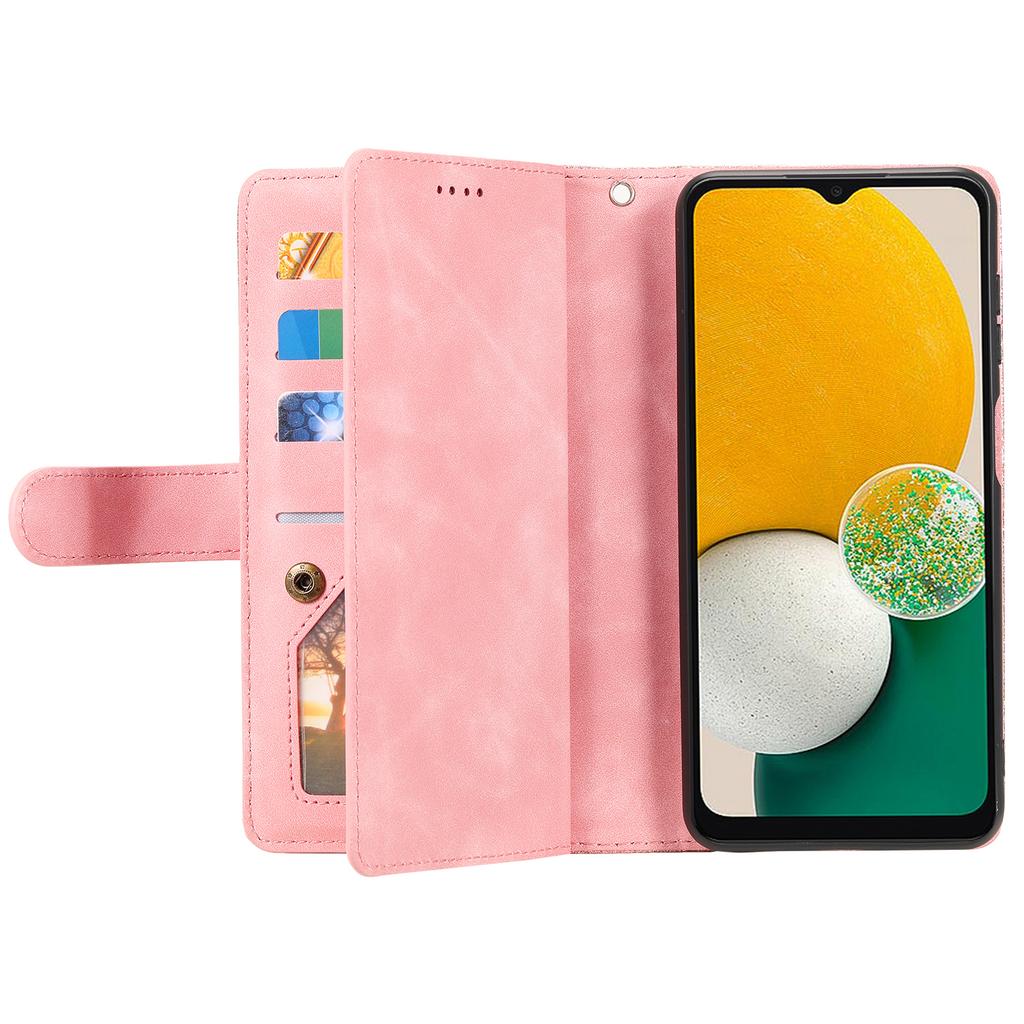 Für Samsung Galaxy A17 Hülle 9 Kartenfächer Reißverschluss Geldbörse PU Leder Handyhülle mit Handschlaufe