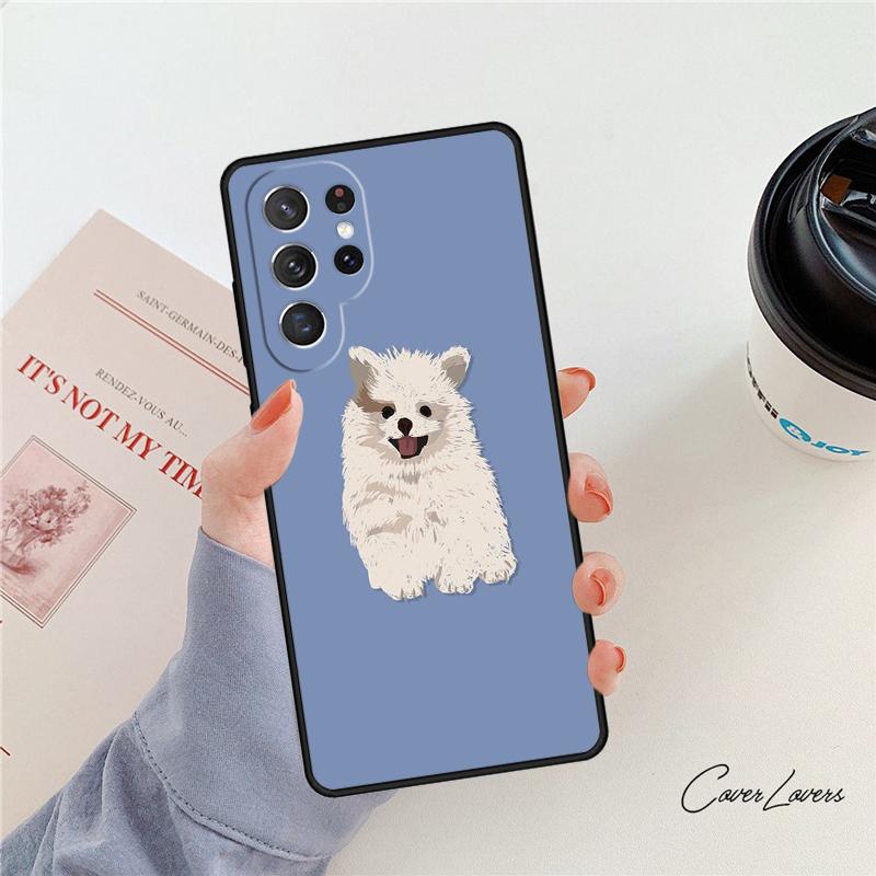 Pomeranian Dog Phone Case For Samsung Galaxy S24 S25 S23 S22 Ultra Note 10 20 Plus S20 S21 FE Cover