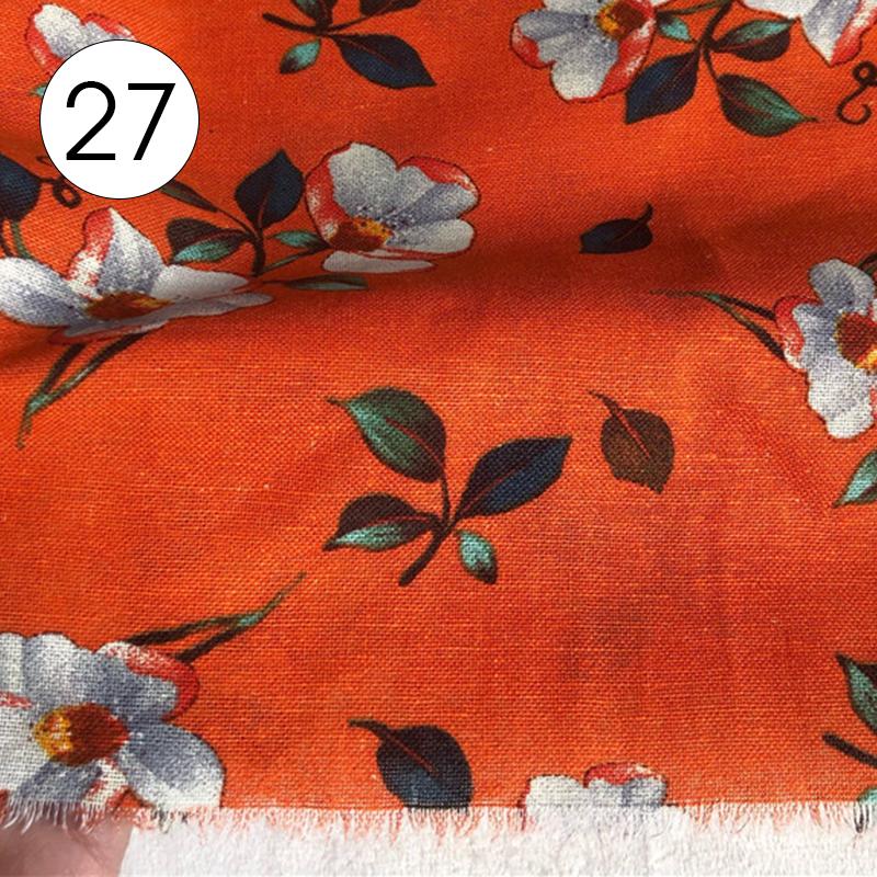 100x145cm Pastoral Style Small Floral Printed Fabric Retro Cotton Linen Fabric For Sewing Clothes Tablecloth DIY Patchwork