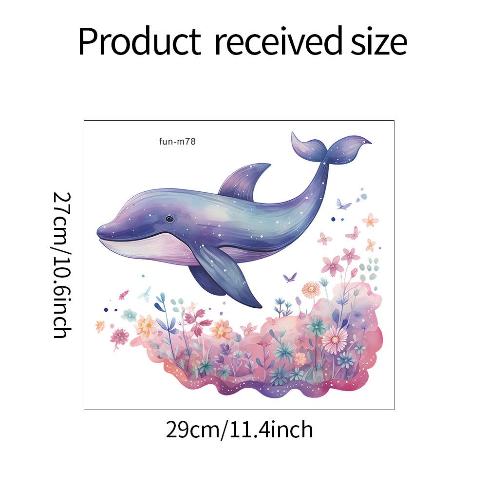 

Кит Цветок Лист Бабочка Туалетный Столбик Ванная Комната Украшения Дома Наклейки На Стены Самоклеящиеся 27*29CM/fun-m78