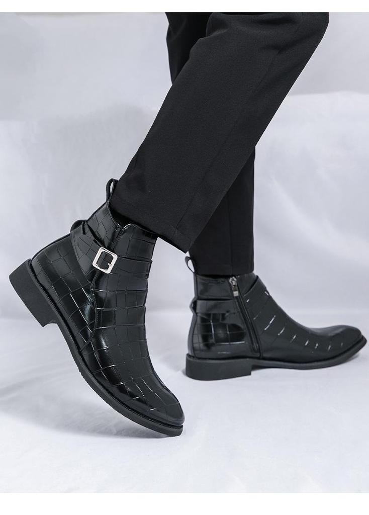 Herren Leder Chelsea Boots im Britischen Stil: Große Größe, Herbst/Winter Mode
