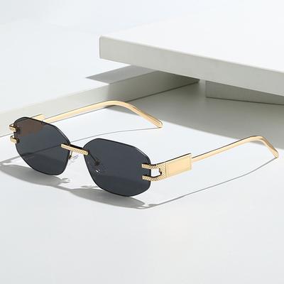 New Designer Fashion Brand Luxury Sunglasses Women Men  Vintage Rimless Trendy Shades Glasses Travel Party Summer Sunglasses