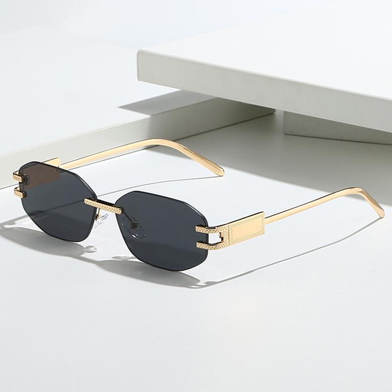 Ny Designer Mote Merke Luksus Solbriller Kvinner Menn Vintage Rammeløse Trendy Shades Briller Reise Fest Sommersolbriller