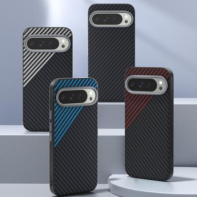 Pro Google Pixel 9 Pro XL Pouzdro Nárazuvzdorné Magsafe Tenké Pevné Slitinové Čočka Magnetická Bezdrátová Nabíječka Kryt z Uhlíkových Vláken Pádový Test