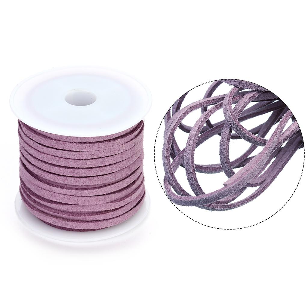 5m/roll Color 1.5mm Flat Faux Suede Braided Cord Korean Velvet Thread Leather Rope for DIY Bracelet Jewelry Making Accessories