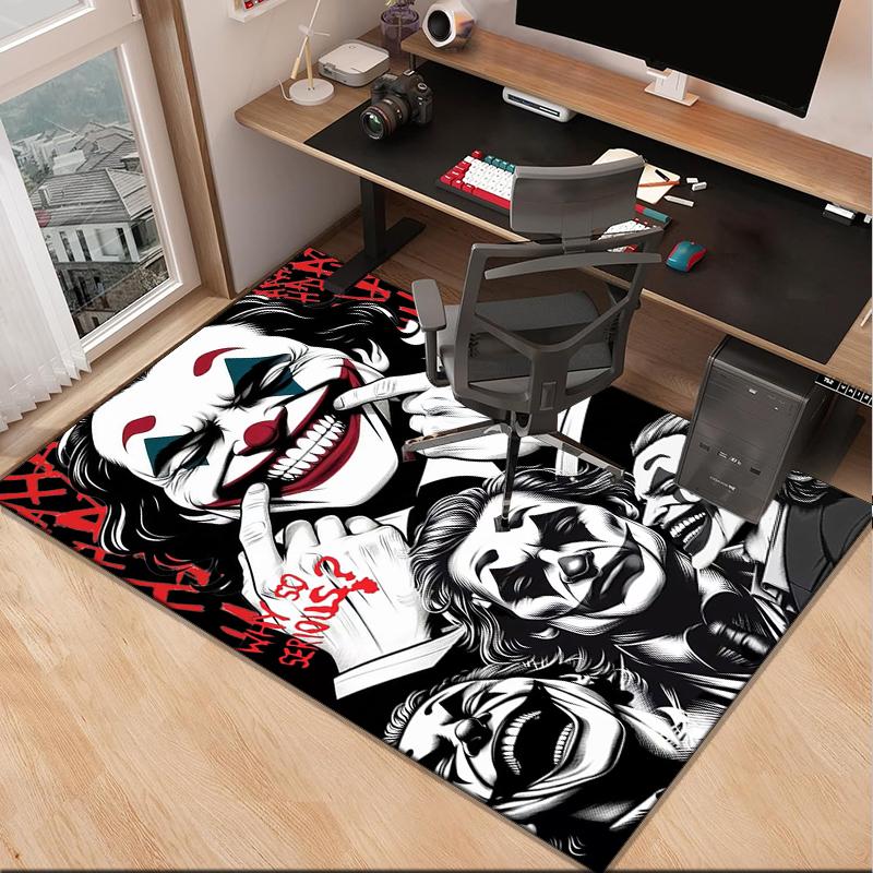 Cool clown Pattern Office Rug Chair Mat, Game Carpet, Suitable for Front Door, Bedroom, Living Room, Desk, Holiday Gift