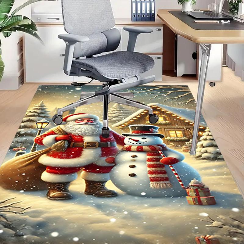 1 Stück Weihnachtsmann Schneemann Teppich Büro Teppich Außenmatte Heimdeko Bereichsteppich Festival Geschenk