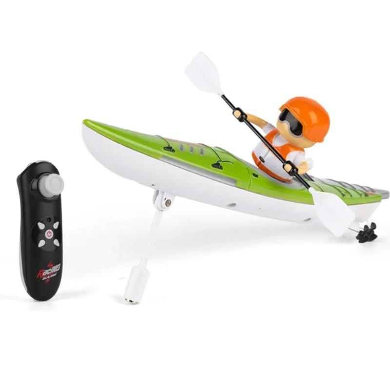 Rc Boat Kayak Racing Ship 2.4G Remote Control Rowing Boat Paddling Water Competition Games Summer Outdoor Toy for Boys Kids Gift